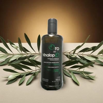 Ekologiczna zielona oliwa z oliwek Extra Virgin ORO DEL VINALOPÓ verde w ciemnej butelce 0,5L